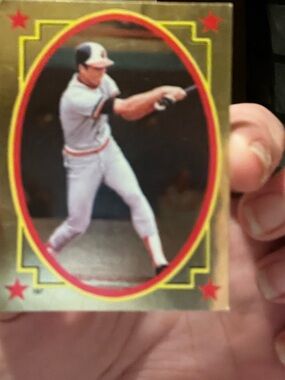 Carl Ripken #197 Vintage Baseball Stickers- Gold Foil Player Image